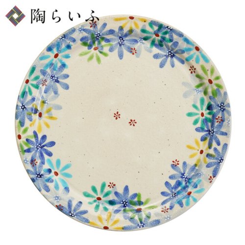 8号プレート 花の宴-utage-青/虚空蔵窯 