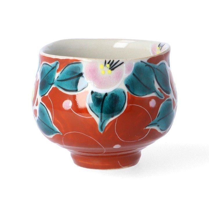 作家作品】九谷焼 清水焼 京焼 塩入れ 椿 作家作品】九谷焼 京焼 清水焼 椿