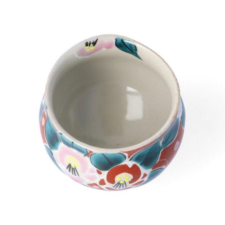 ぐい呑 色絵無双椿 赤/虚空蔵窯