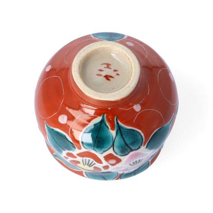 ぐい呑 色絵無双椿 赤/虚空蔵窯