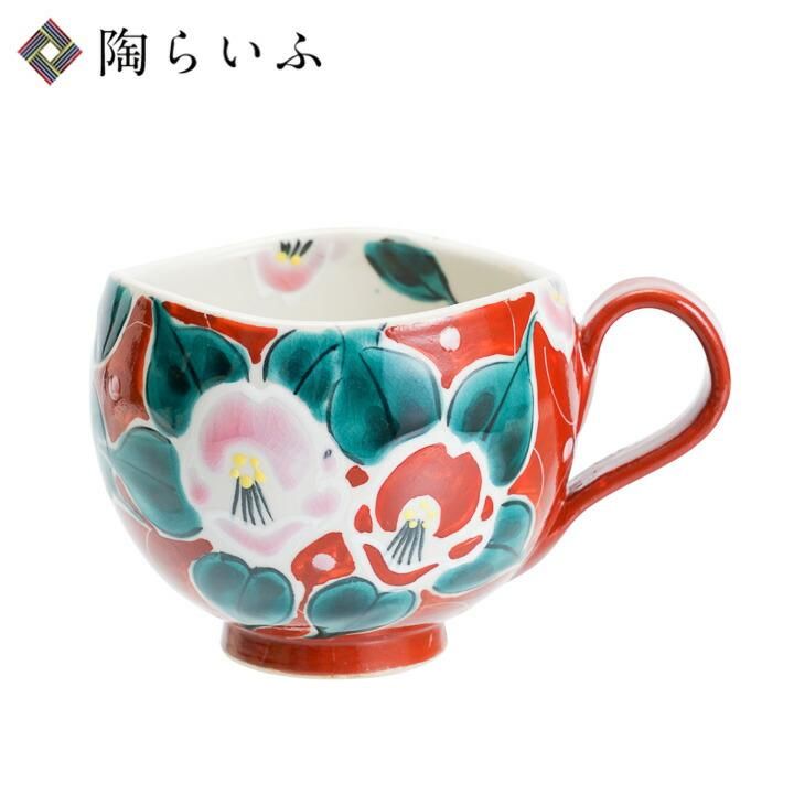 蔵出し　昭和初期　九谷焼 マグカップ 戦前輸出用 永楽窯 朱色唐草金彩永楽　希少 マグカップ 青粒鉄仙 金山窯 | 金澤・東山 九谷焼「宮」goo