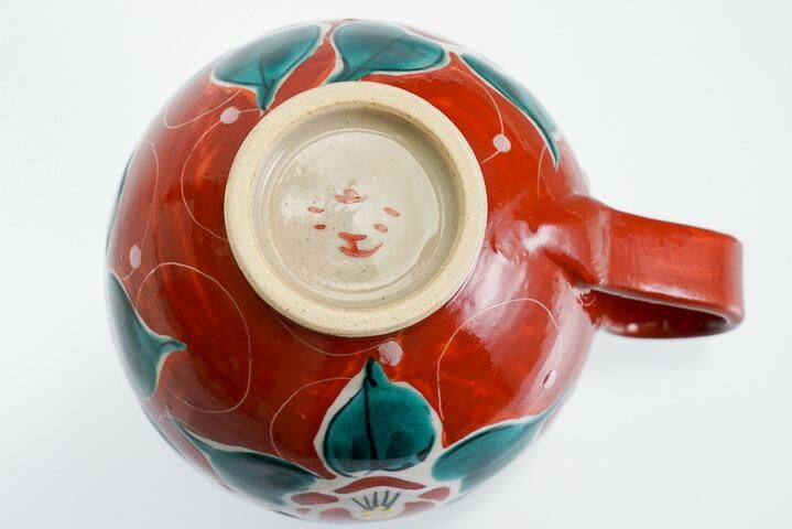 マグカップ 色絵無双椿 赤/虚空蔵窯