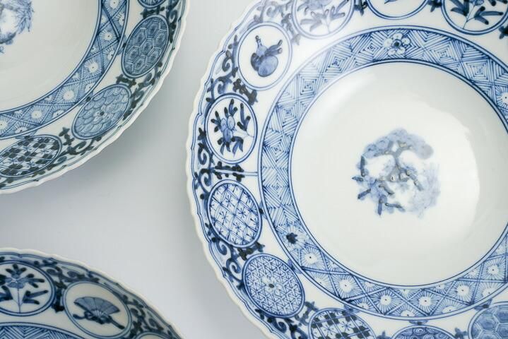 山本長左　6号輪花鉢 丸紋松竹梅✨新品 宮内庁御用窯】6号輪花鉢 丸紋松竹梅/山本長左