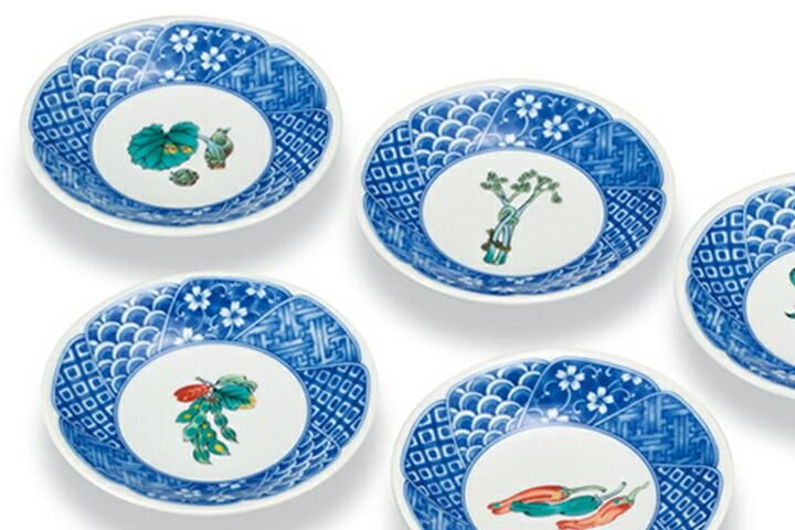 4.6号皿揃 野菜絵変わり