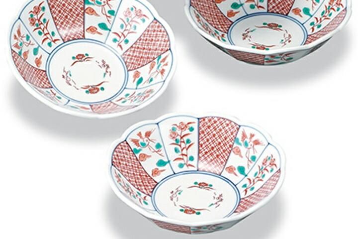 赤絵小鉢５客セット Amazon.co.jp: 三洋陶器 龍峯窯 錦彩古伊万里 赤絵角小鉢5客 小