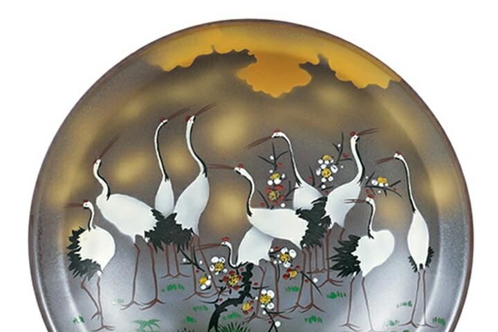 10号飾皿 群鶴