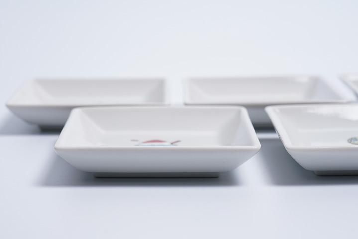 夏の便り 角皿揃（風鈴・金魚・スイカ・かき氷・うちわ）/大志窯