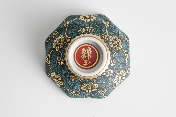 八角 盃 盛金鉄線青粒（桐箱入り）/仲田錦玉