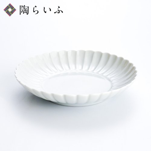 白磁 5.5号菊型皿 /妙泉陶房