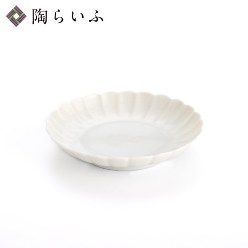 白磁 菊型皿/妙泉陶房