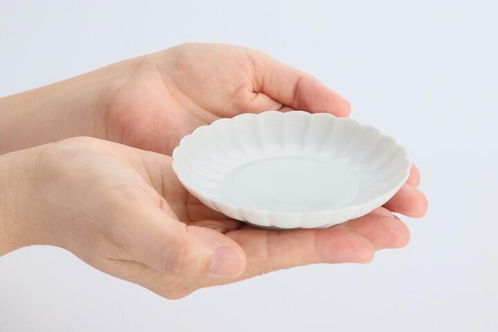 白磁 菊型皿 5枚セット/妙泉陶房