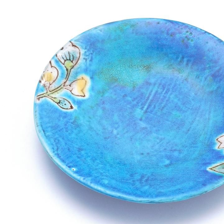 人気新品入荷 風の道 小皿 青 / うつつ窯 稲積佳谷 食器