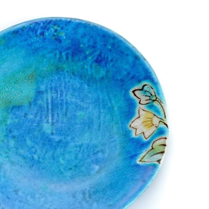 風の道 小皿 青 / うつつ窯 稲積佳谷