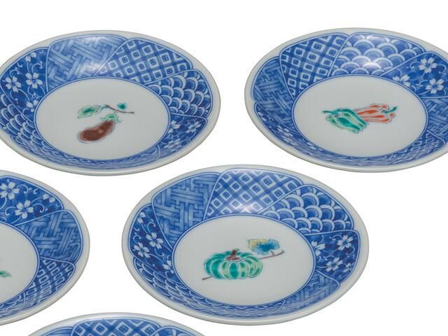 4.5号皿揃 野菜絵変り