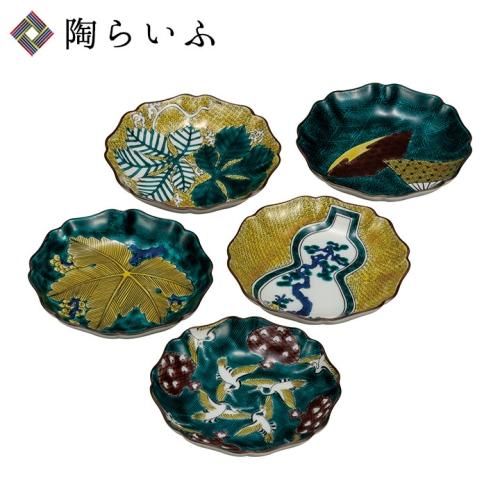 九谷焼 青手 古九谷写し 盛絵 迷路文 旨い 果実文 雲龍に牡丹図