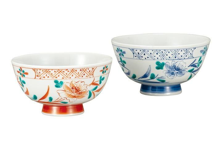 組飯碗 色呉須花渕小紋 / 和陶房