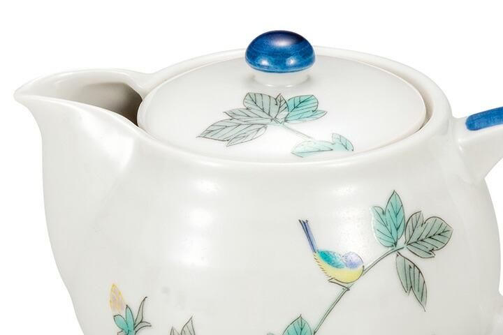 陶器 急須 湯呑4個 鳥居 Ae-173