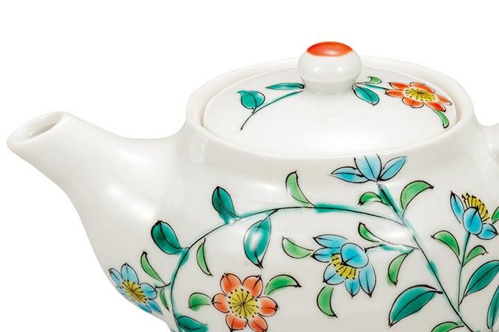 ポット急須 花唐草 / 双鳩窯