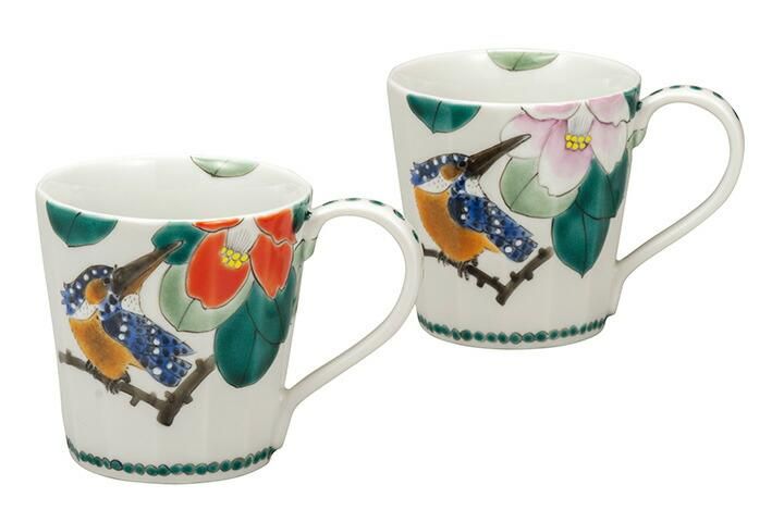 ペアマグカップ 椿にかわせみ / 福田良則