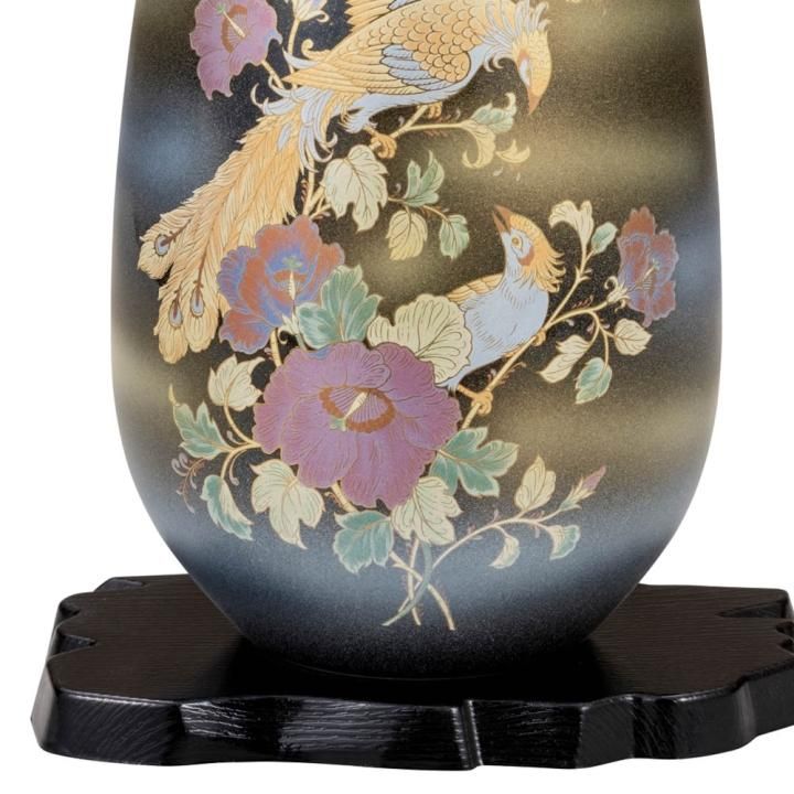 天目花器 8号夏目花瓶 天目鳳凰