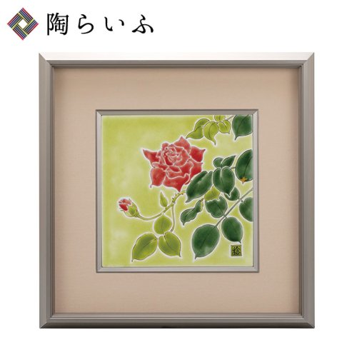 陶額 釉彩薔薇 / 川田稔