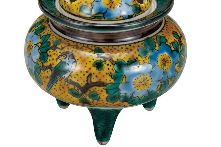 E*y様 九谷焼　吉田屋 椿　３.５号香炉　泉峯窯 （新品） 3号豆香炉 吉田屋