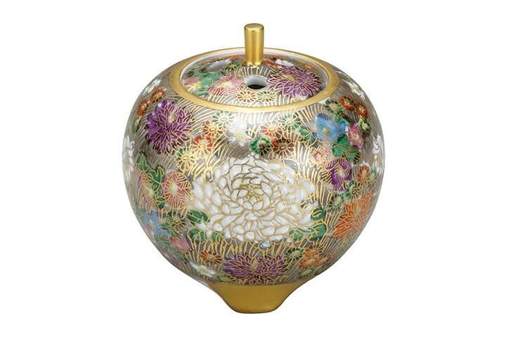 香炉 九谷焼 金花詰 孝月 香炉 九谷焼 金花詰 孝月 3.5号 香炉 金花詰 | - 九谷焼通販