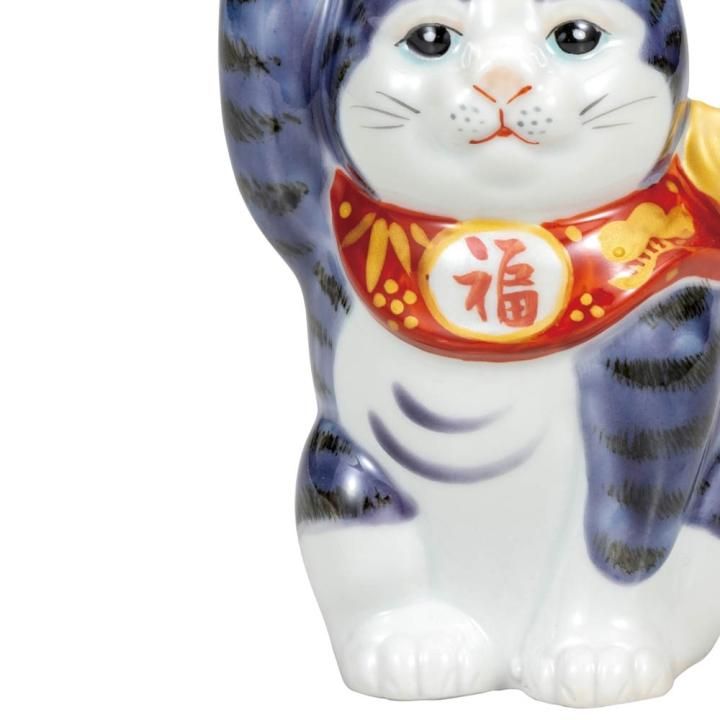 招き猫 陶器九谷焼色盛り上げ高さ29cm 楽天市場】招き猫(左：千客万来) ／九谷焼9号(高さ29cm) 盛