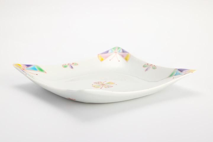 4号角皿 蝶の夢/銀舟窯