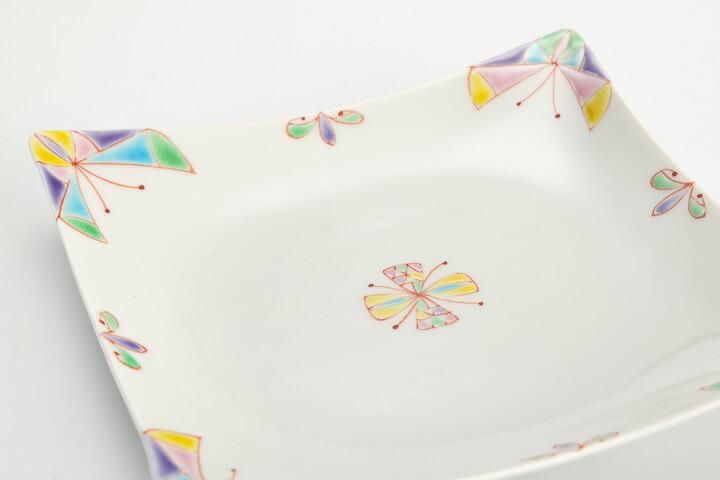 4号角皿 蝶の夢/銀舟窯