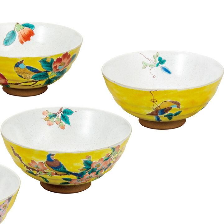 5客飯碗 吉田屋花鳥絵変り