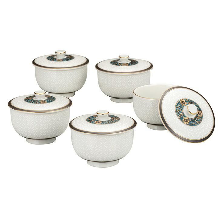 蓋付汲出揃 白七宝