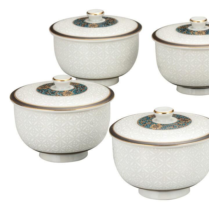 蓋付汲出揃 白七宝