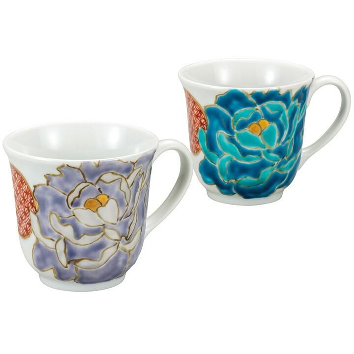 ペアマグカップ 青紫牡丹 / 佐藤剛志