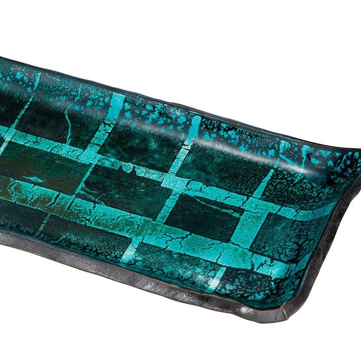 11号長角皿 銀彩 / 博峰窯