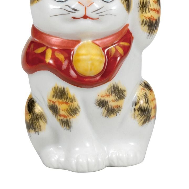 2.8号 招き猫 金彩三毛