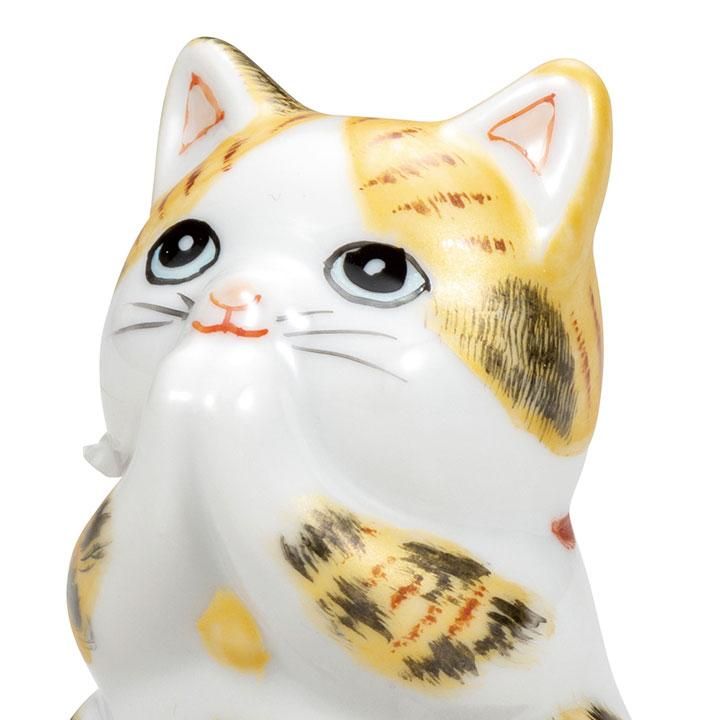 2.7号 お祈り猫 金彩三毛