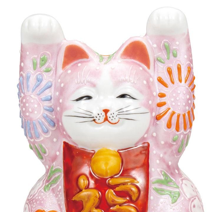 3.5号 両手招き猫 ピンク盛