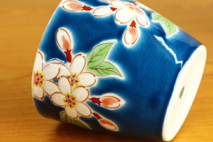 マグカップ 四季の花 桜/青郊窯