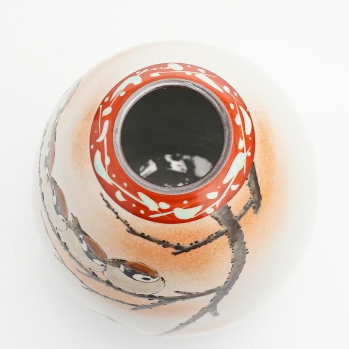 花器 砲弾型大 群雀図 / 中村陶志人 | - 九谷焼通販 陶らいふ｜九谷焼