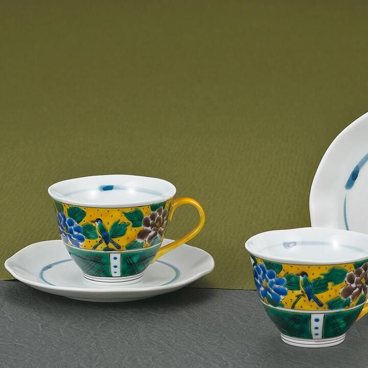 ○栄○古九谷 吉田屋窯 色絵 花鳥図 飾皿 無傷完品 52kw189(皿