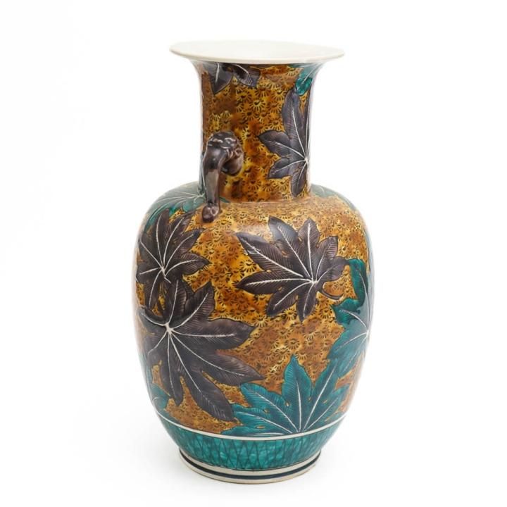 九谷焼　古九谷　青手九谷　山水文　瓢箪瓶　V　R7041F 九谷焼 古九谷 青手九谷 山水文 瓢箪瓶 V R7041F