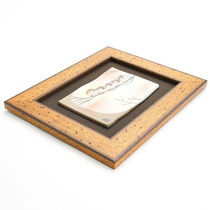 古木調額（平中）群雀図 5羽/中村陶志人 ｜九谷焼の販売専門店 陶らいふ