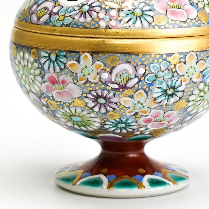 ※専用　九谷焼 金彩色絵 花尽し 花詰文 獅子摘 金襴手 大香炉 約46cm 専用 九谷焼 金彩色絵 花尽し 花詰文 獅子摘 金襴手 大