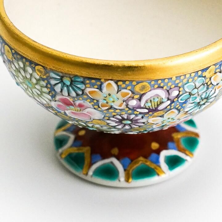 2267 九谷焼 深香窯 色絵梅花 菓子鉢 未使用 香器 色絵金襴花詰 / 高 聡文 |九谷焼の販売専門店 陶らいふ