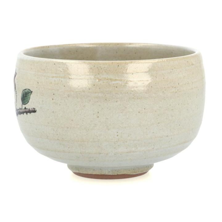 抹茶碗 藁灰釉 （雀二羽系）/ 陶志窯 （中村陶志人監修）｜九谷焼の
