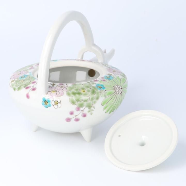 屠蘇器（とそき）華 グリーン 色絵遊｜九谷焼の販売専門店 陶らいふ