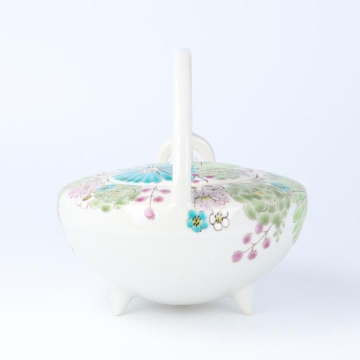 屠蘇器（とそき）華 グリーン 色絵遊｜九谷焼の販売専門店 陶らいふ