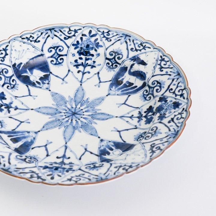 盛皿 青華吉祥更紗兎文 / 山本長左 | 九谷焼専門店 陶らいふ