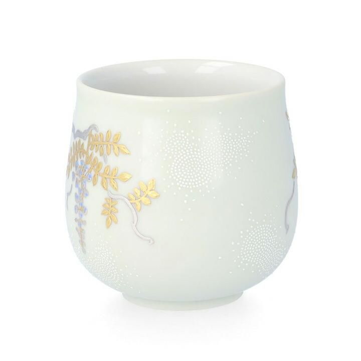 萬碗 白金盛白藤図 白粒 / 仲田錦玉 | 九谷焼専門店 陶らいふ